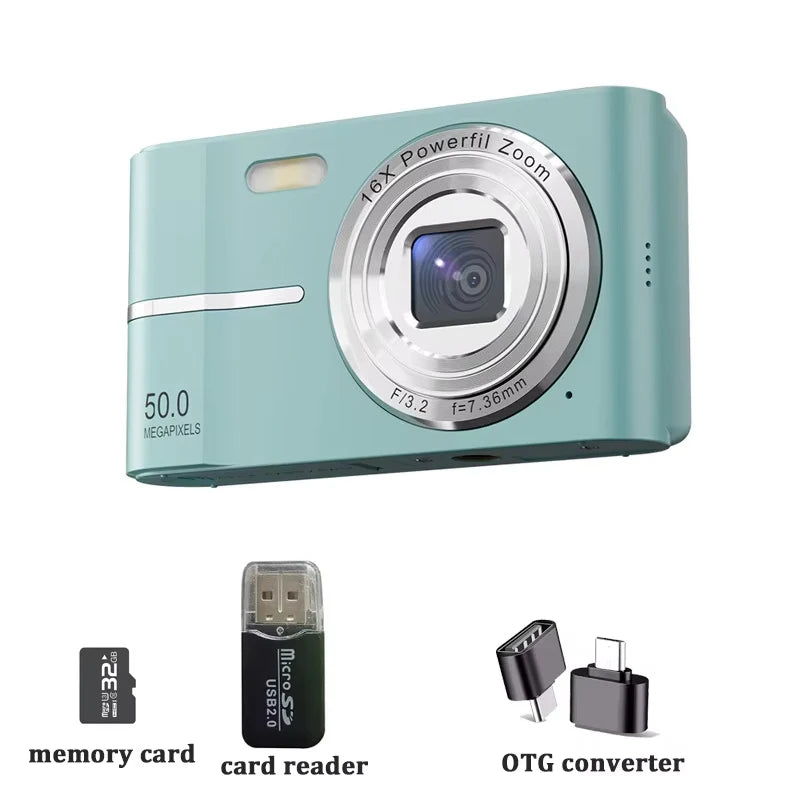 4K Digital Camera 50MP 16X Student Camera Outdoor Anti-Shake Digital Video Camera Flash Video Recorder Small Video Camera