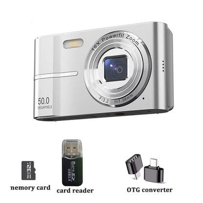 4K Digital Camera 50MP 16X Student Camera Outdoor Anti-Shake Digital Video Camera Flash Video Recorder Small Video Camera