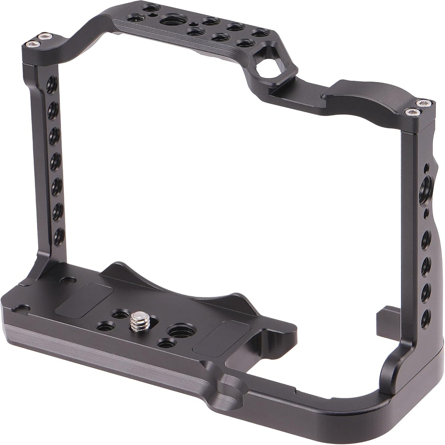 EOS R7 Camera Cage with Top Handle for Canon EOS R7 Cage with Quick Release Plate for Arca Stand, Cold Shoe, NATO Rail and 1/4" & 3/8" Threaded Holes