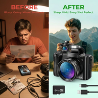 5K Digital Camera for Photography, 64MP Touch Screen Autofocus Vlogging Camera with Selfie Lens, 5X Optical Zoom, 64GB SD Card — Before & After