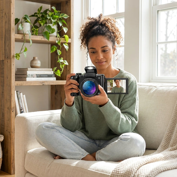 Digital Vlogging Camera Built for Photography Mastery, 64MP Sensor, 5X Optical Zoom, Touch Screen Control