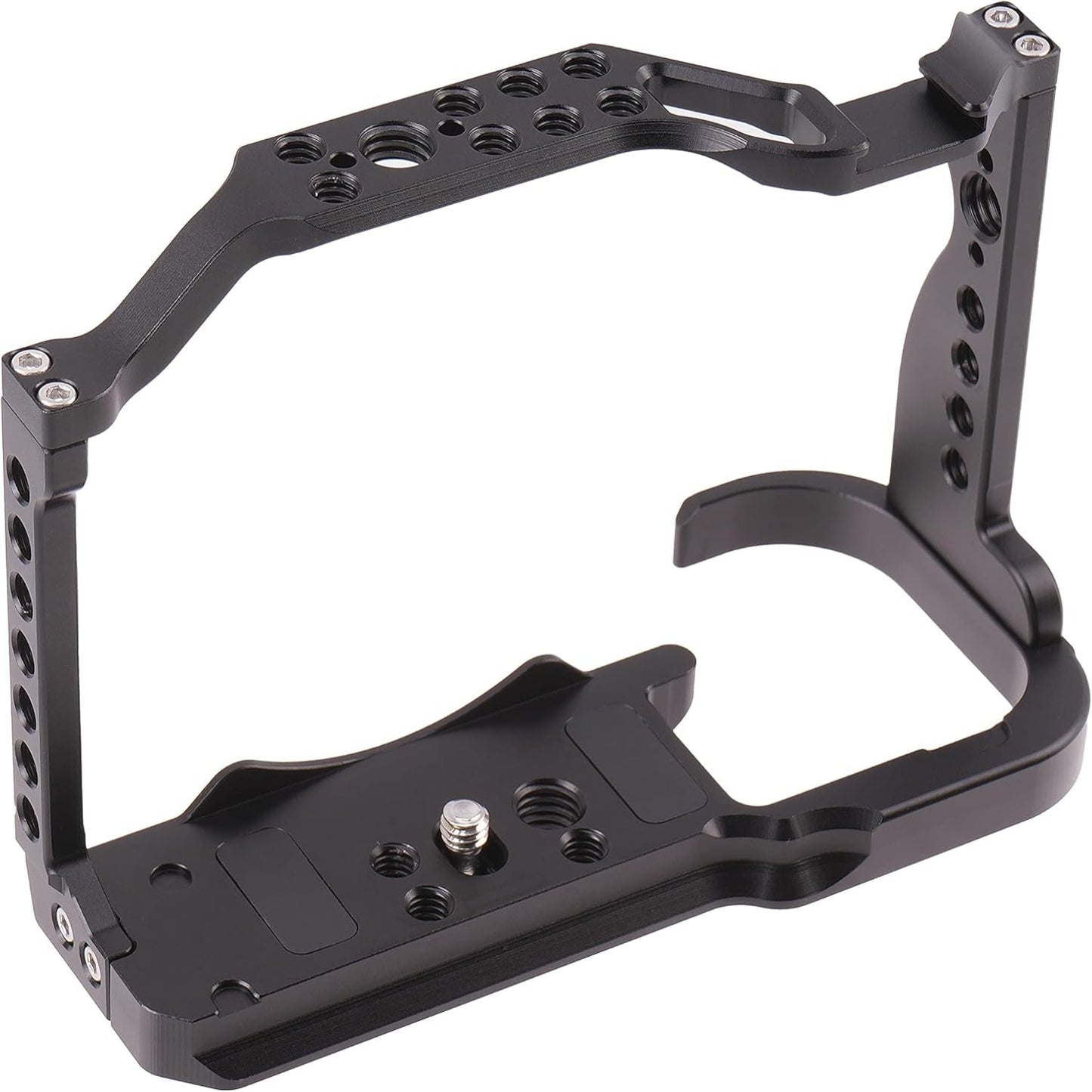 EOS R7 Camera Cage with Top Handle for Canon EOS R7 Cage with Quick Release Plate for Arca Stand, Cold Shoe, NATO Rail and 1/4" & 3/8" Threaded Holes