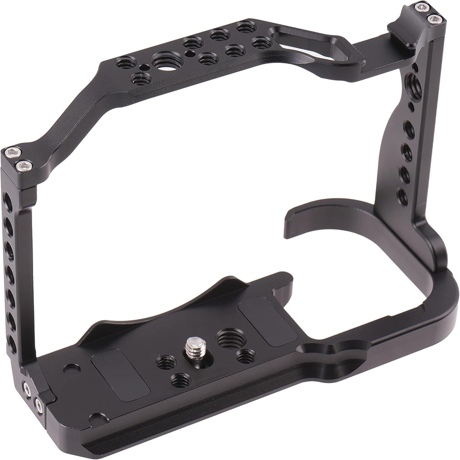 EOS R7 Camera Cage with Top Handle for Canon EOS R7 Cage with Quick Release Plate for Arca Stand, Cold Shoe, NATO Rail and 1/4" & 3/8" Threaded Holes