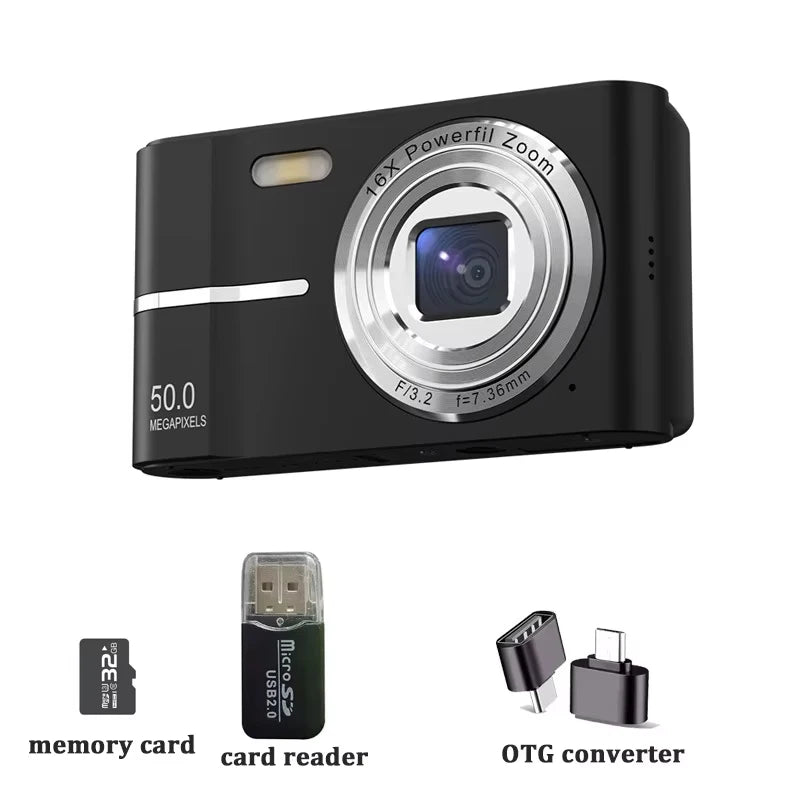 4K Digital Camera 50MP 16X Student Camera Outdoor Anti-Shake Digital Video Camera Flash Video Recorder Small Video Camera
