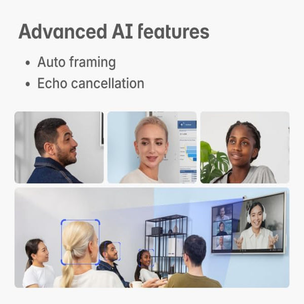 Smart Camera Smart Whiteboard, 4K Meeting Room Video Camera, 6 Microphones, Wide Field of View 142°, Ai-Powered Tracking & Auto Framing