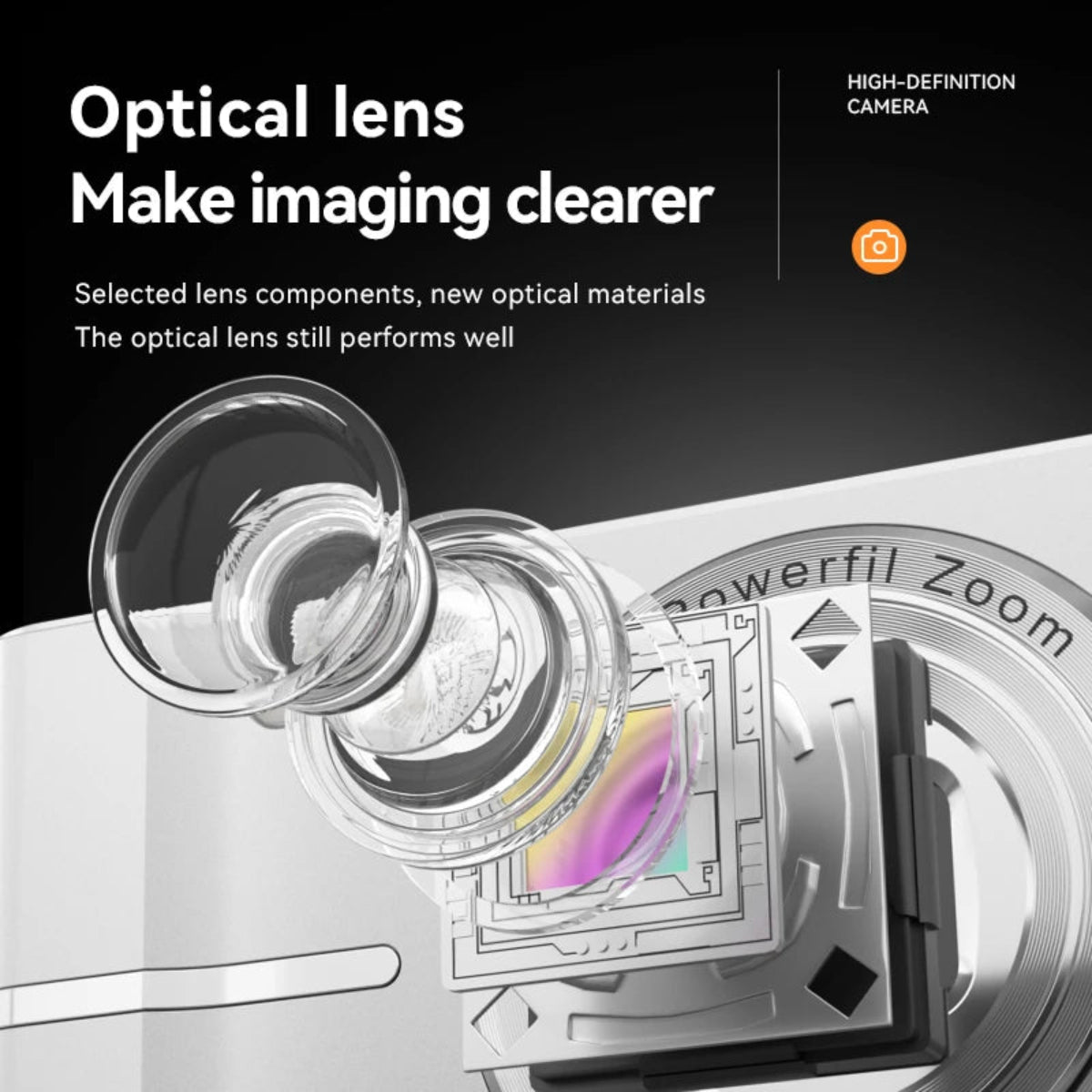 4K Digital Camera 50MP 16X Student Camera Outdoor Anti-Shake Digital Video Camera Flash Video Recorder Small Video Camera