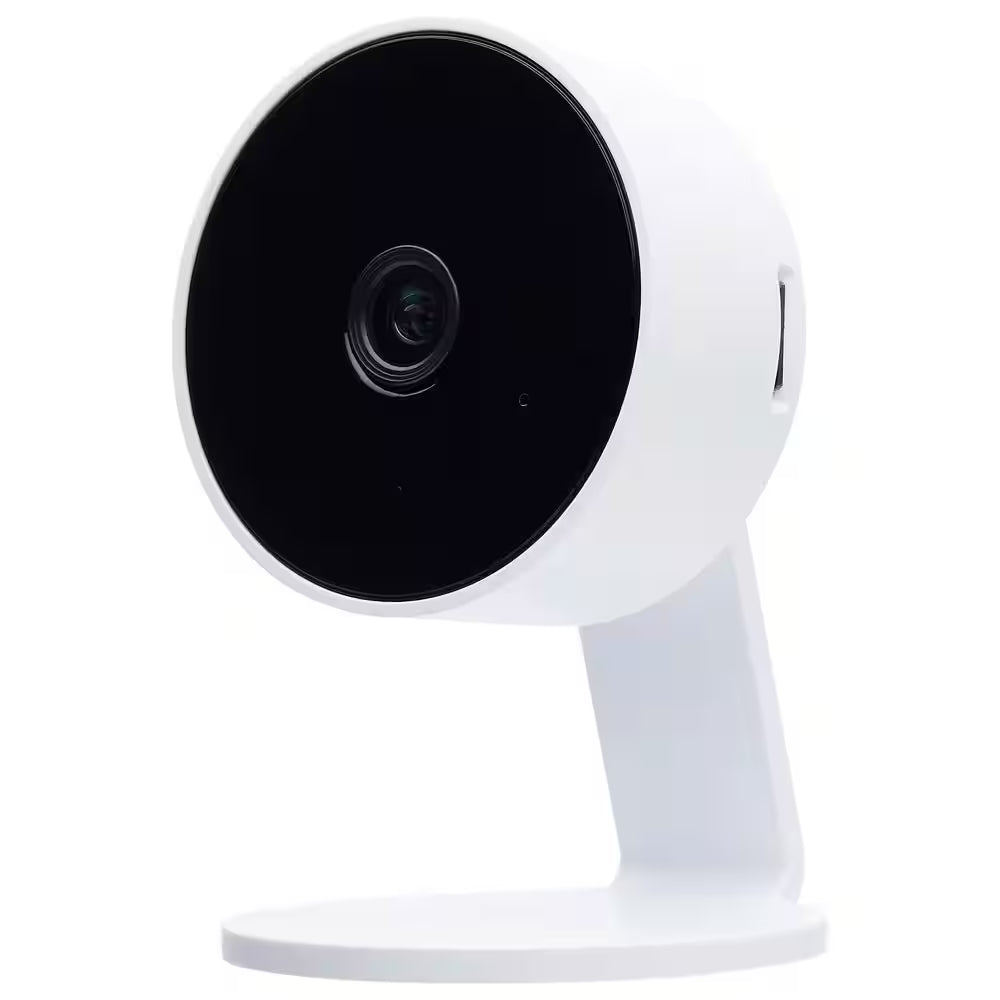 Starfish Wireless Smart Indoor Plug-In Security Camera with Color Night Vision Two-Way Talk, White